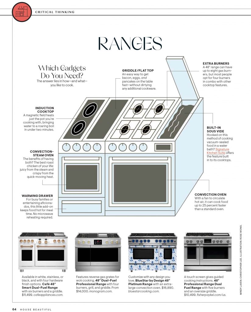 Freestanding Ranges by BlueStar featured in House Beautiful